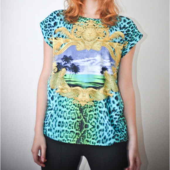 Versace For H&M Tops - Versace for H&M Leopard Print T-Shirt